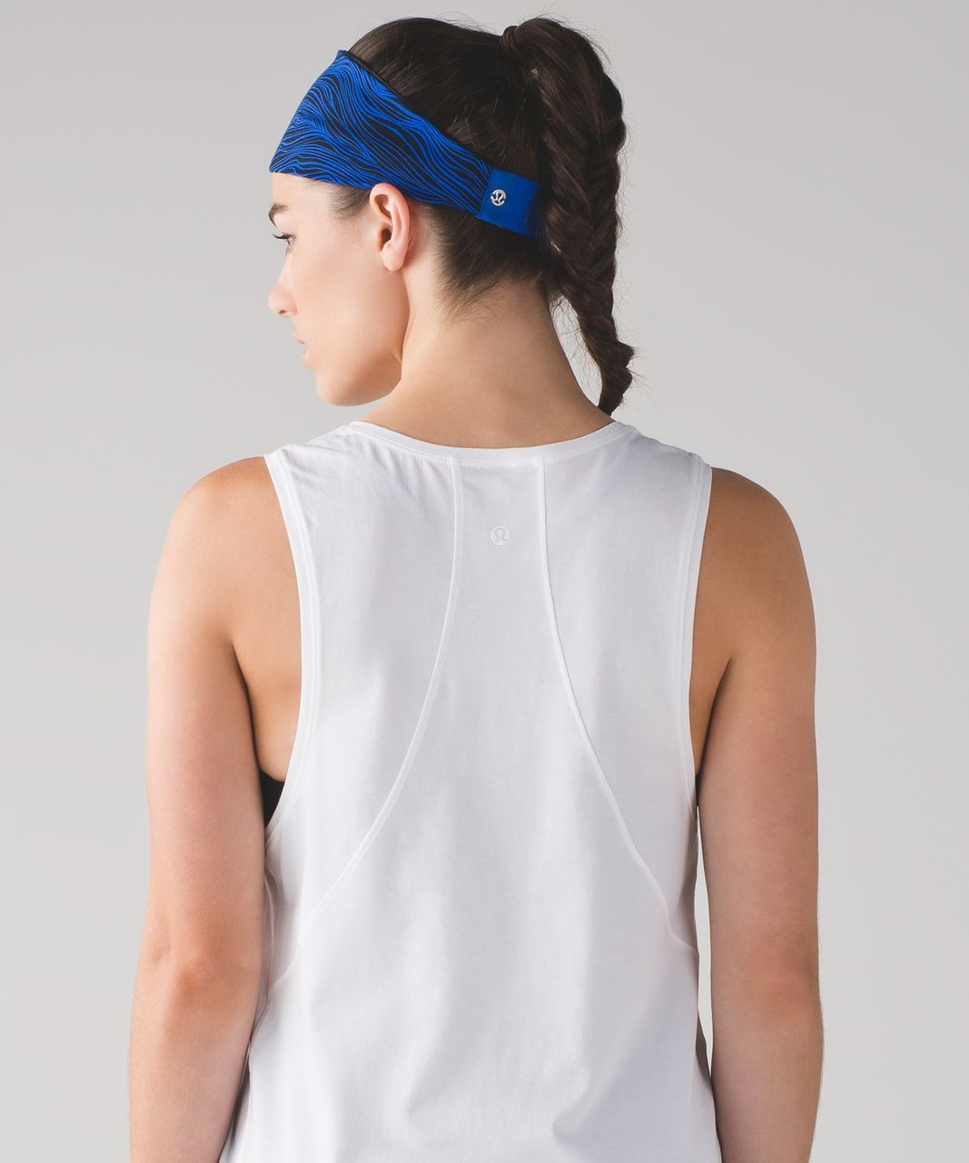 Lululemon Fringe Fighter Headband - Life Lines Cerulean Blue Black / Heathered Black