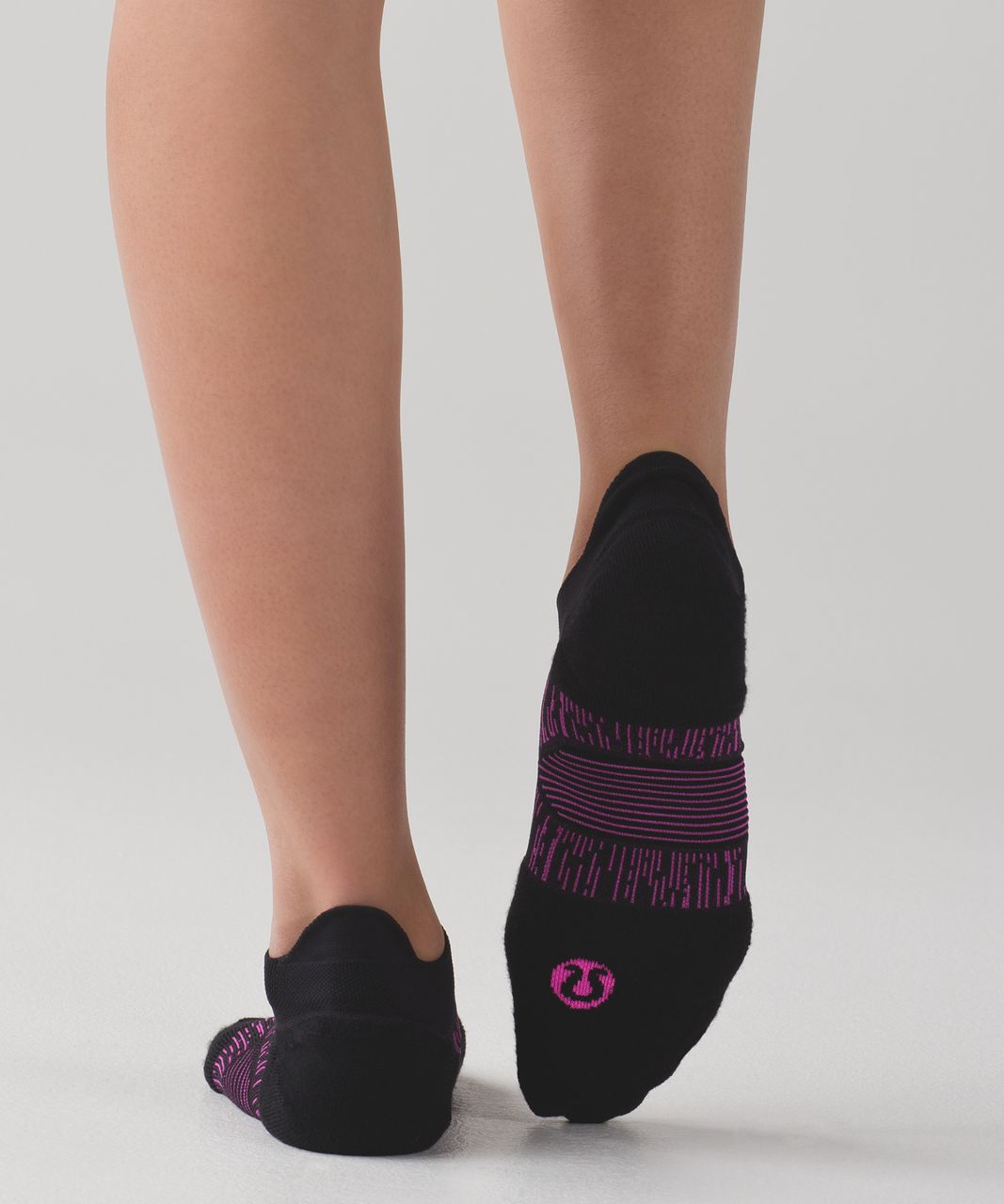 Lululemon High Speed Sock (Silver) - Black / Polar Pink / Pow Pink