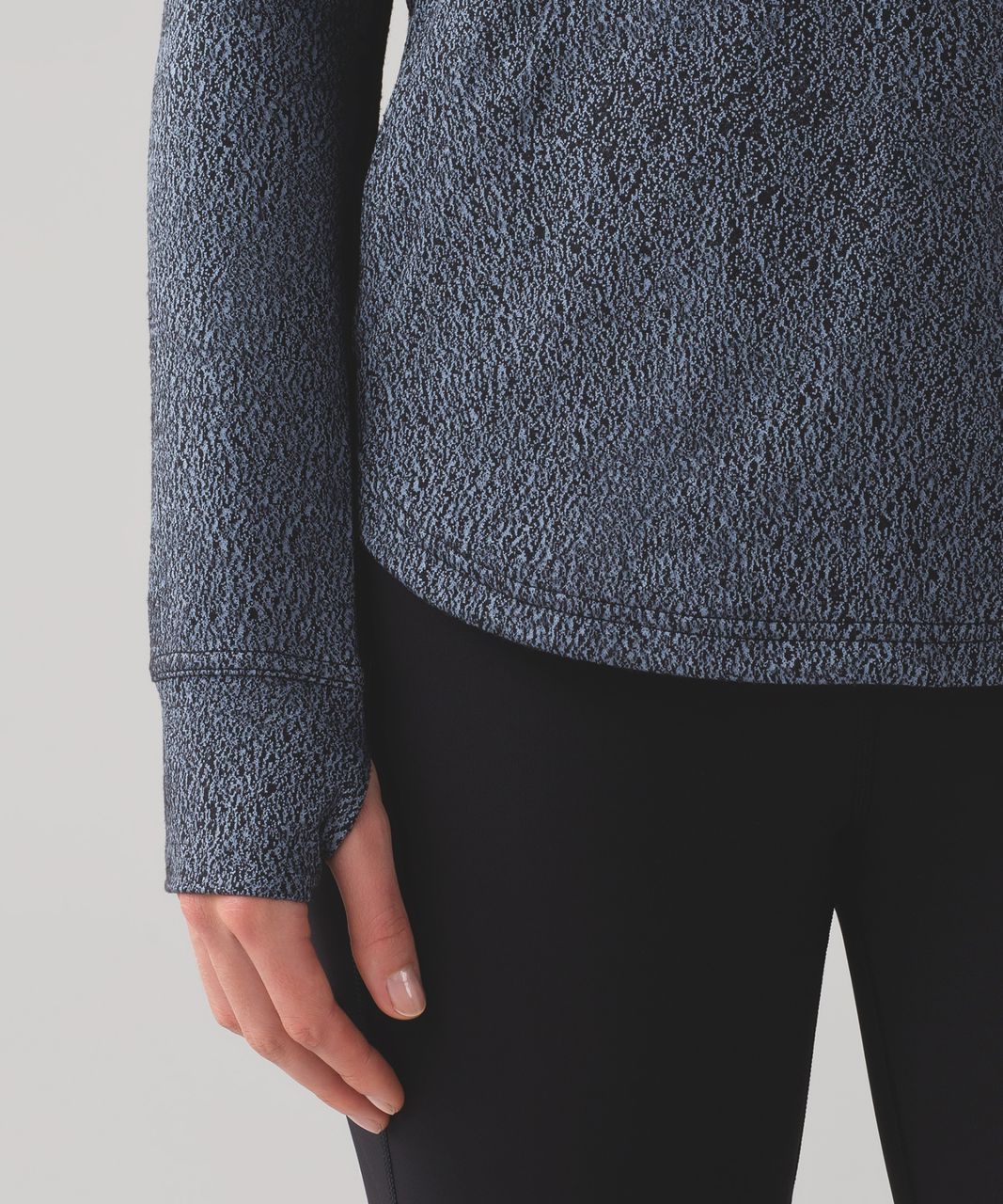 Lululemon Pick Up The Pace Long Sleeve - Running Luon Spray Jacquard Blue Denim Black