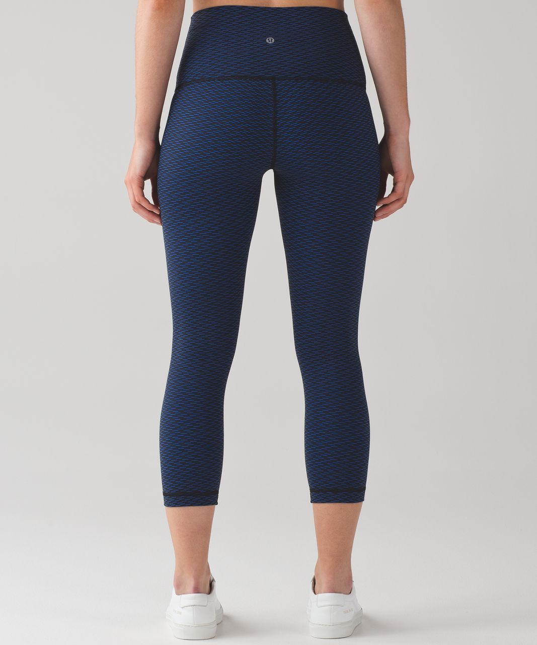 Lululemon Wunder Under Crop (Hi-Rise) (Luxtreme) - Score Jacquard Black Cerulean Blue