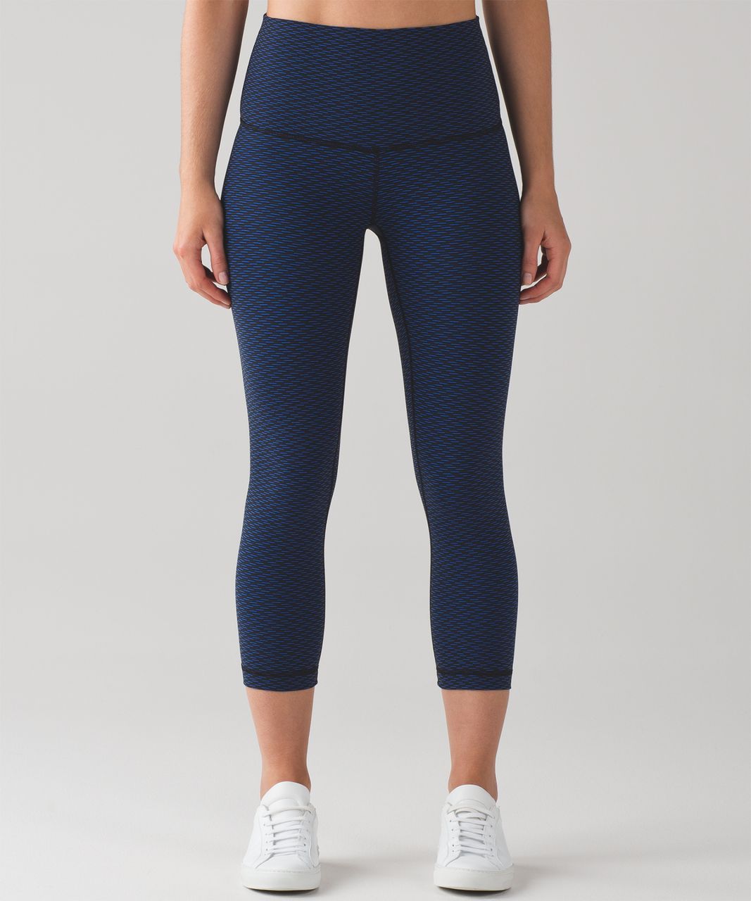 Lululemon Wunder Under Crop (Hi-Rise) (Luxtreme) - Score Jacquard Black Cerulean Blue