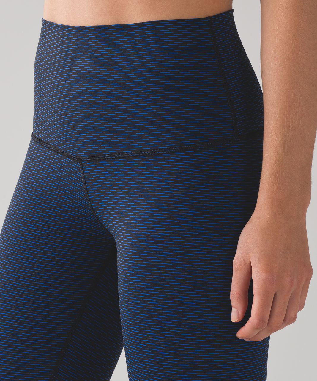 Lululemon Wunder Under Crop (Hi-Rise) (Luxtreme) - Score Jacquard Black Cerulean Blue