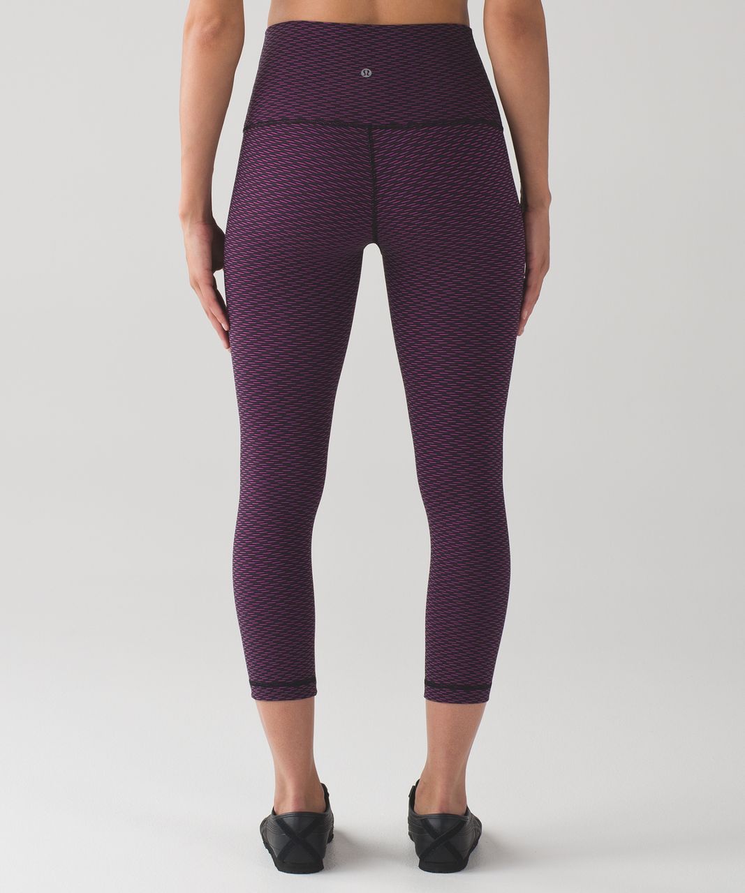 Lululemon Wunder Under Crop (Hi-Rise) (Luxtreme) - Score Jacquard Black Polar Pink