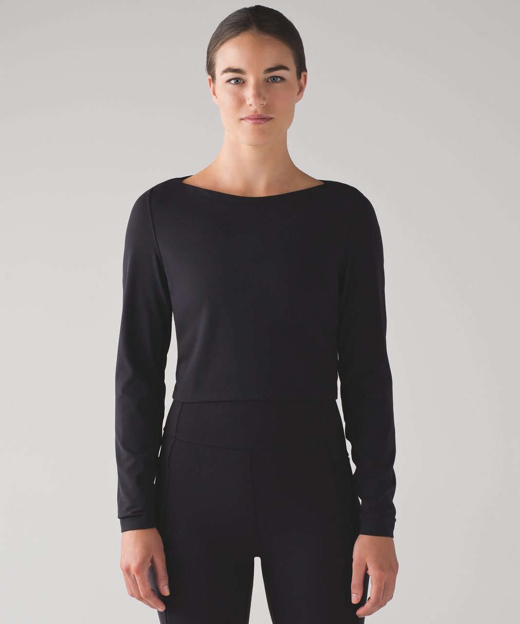 Lululemon Simply Bare Cropped Long Sleeve - Black - lulu fanatics