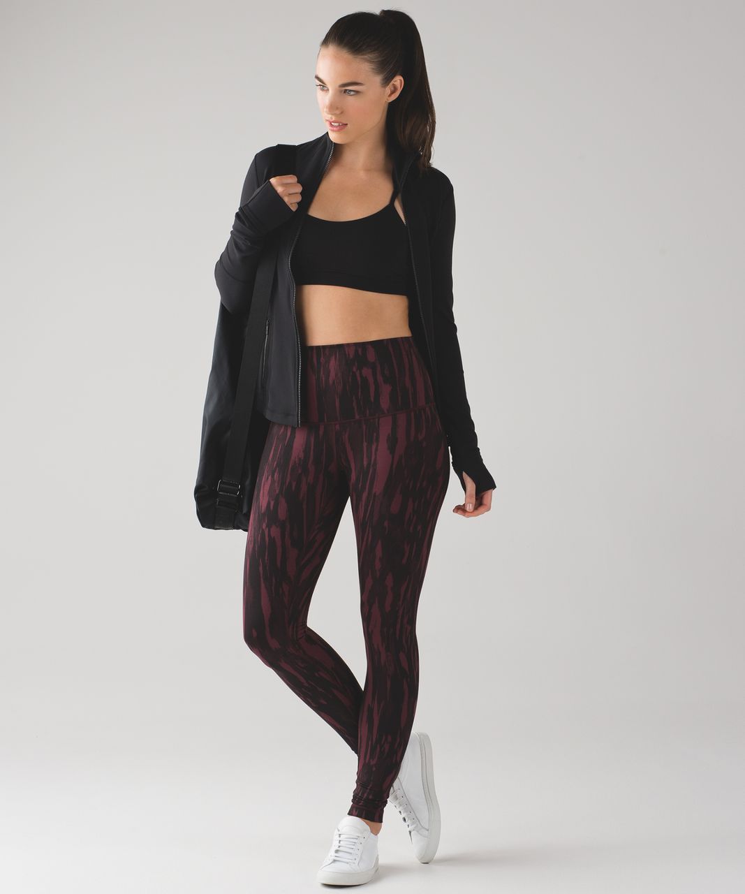 Lululemon Wunder Under Pant (Hi-Rise) (Full-On Luon) - Painted Animal  Bordeaux Drama Black - lulu fanatics