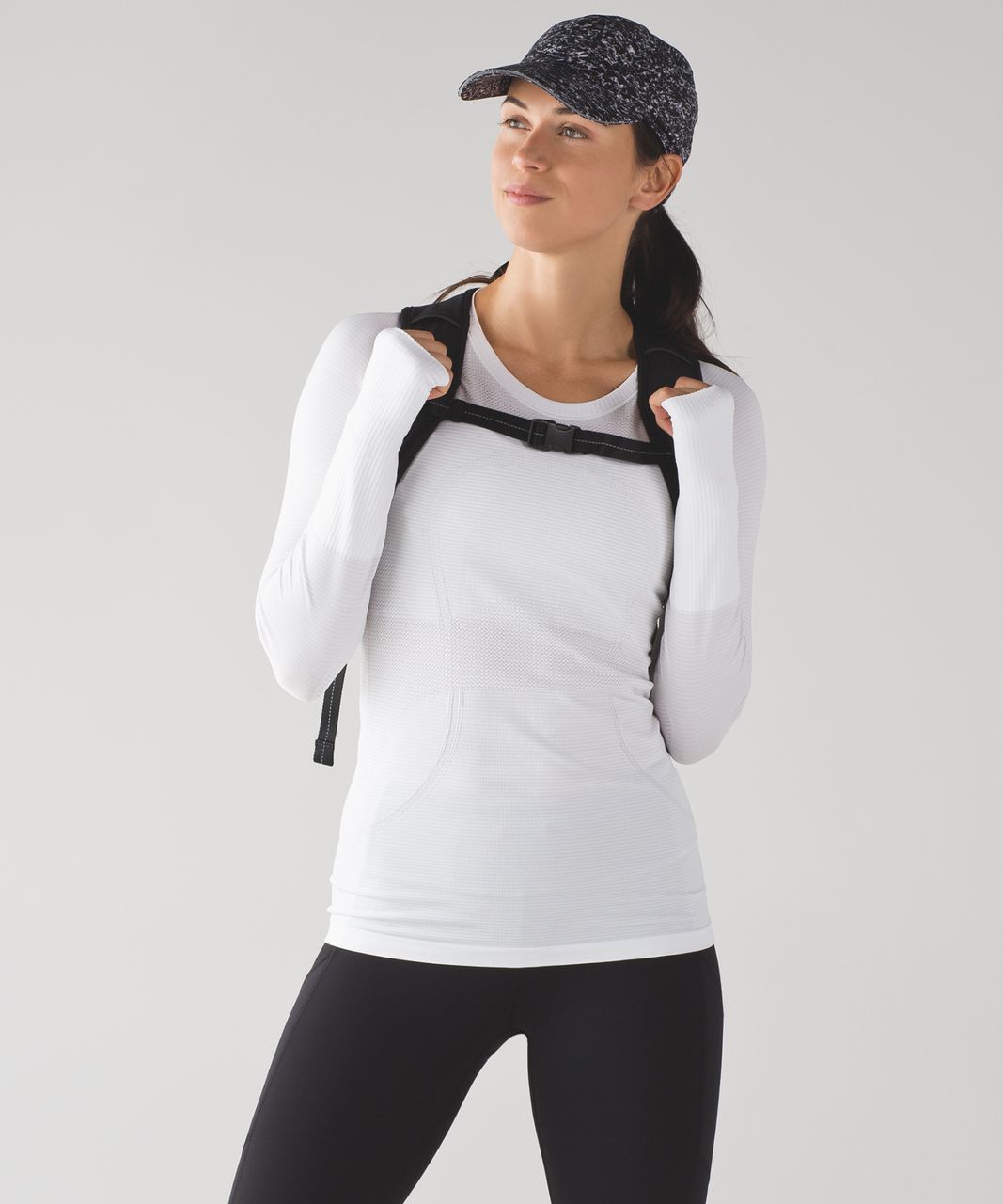 Lululemon Race To Place Run Hat 2.0 - Iced Wave White Black