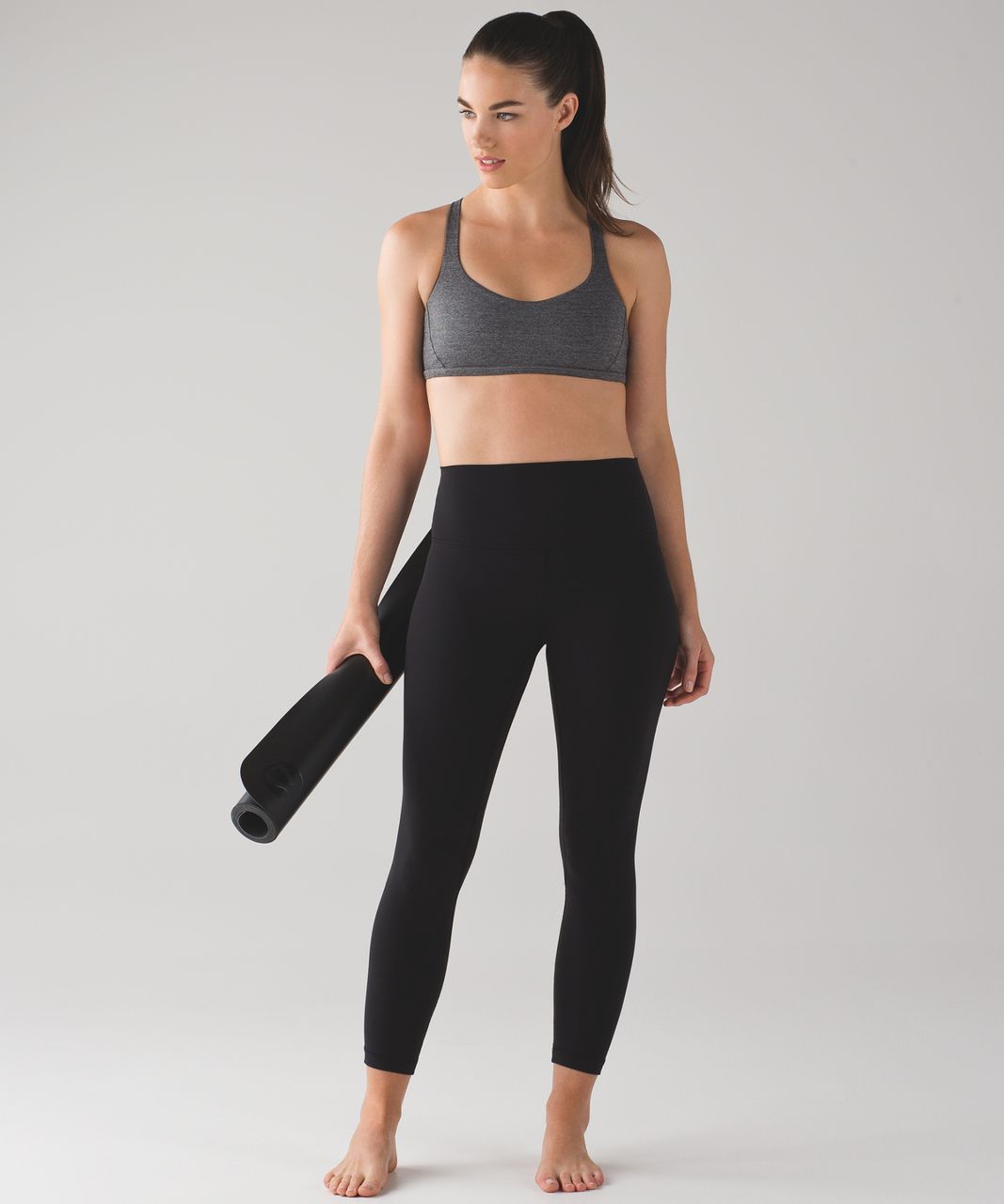 Lululemon Free To Be Zen Bra - Heathered Black - lulu fanatics