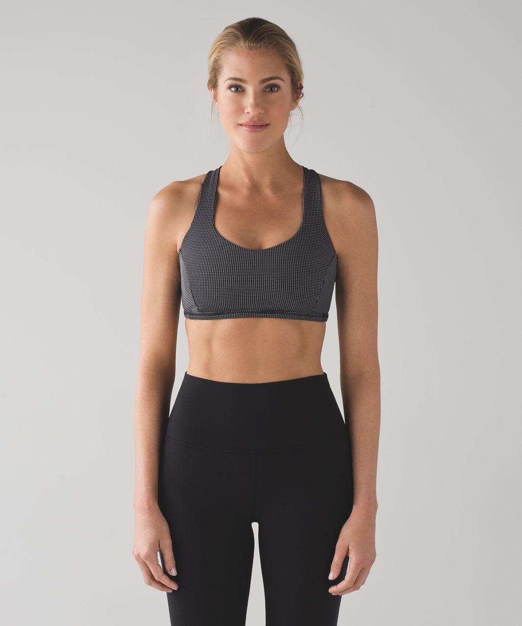 Lululemon Free To Be Tranquil Bra - Teeny Check White Black