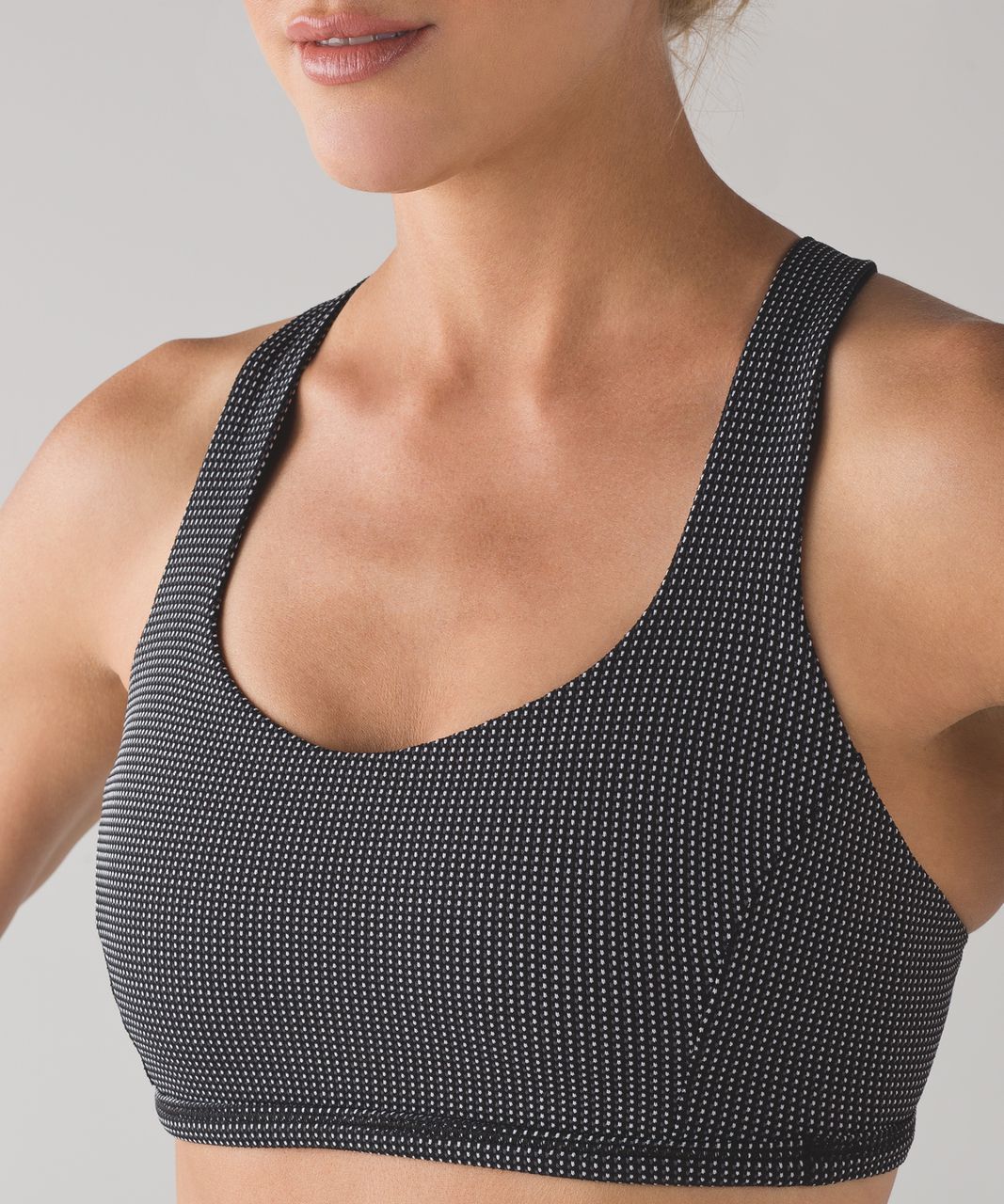 Lululemon Free To Be Tranquil Bra - Teeny Check White Black