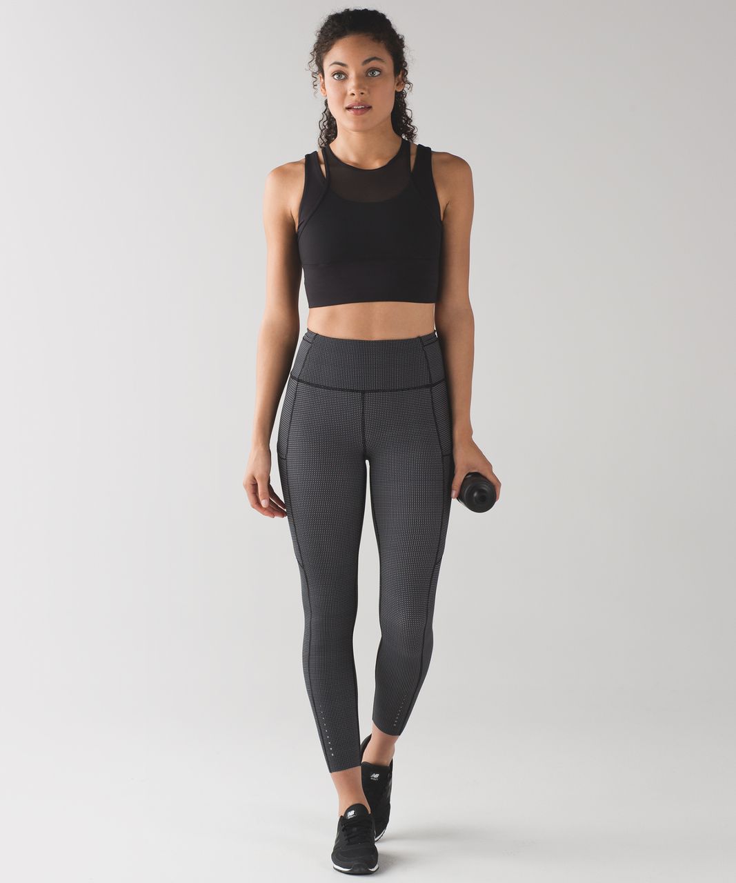 Lululemon Fast And Free 7/8 Tight - Teeny Check Print White Black