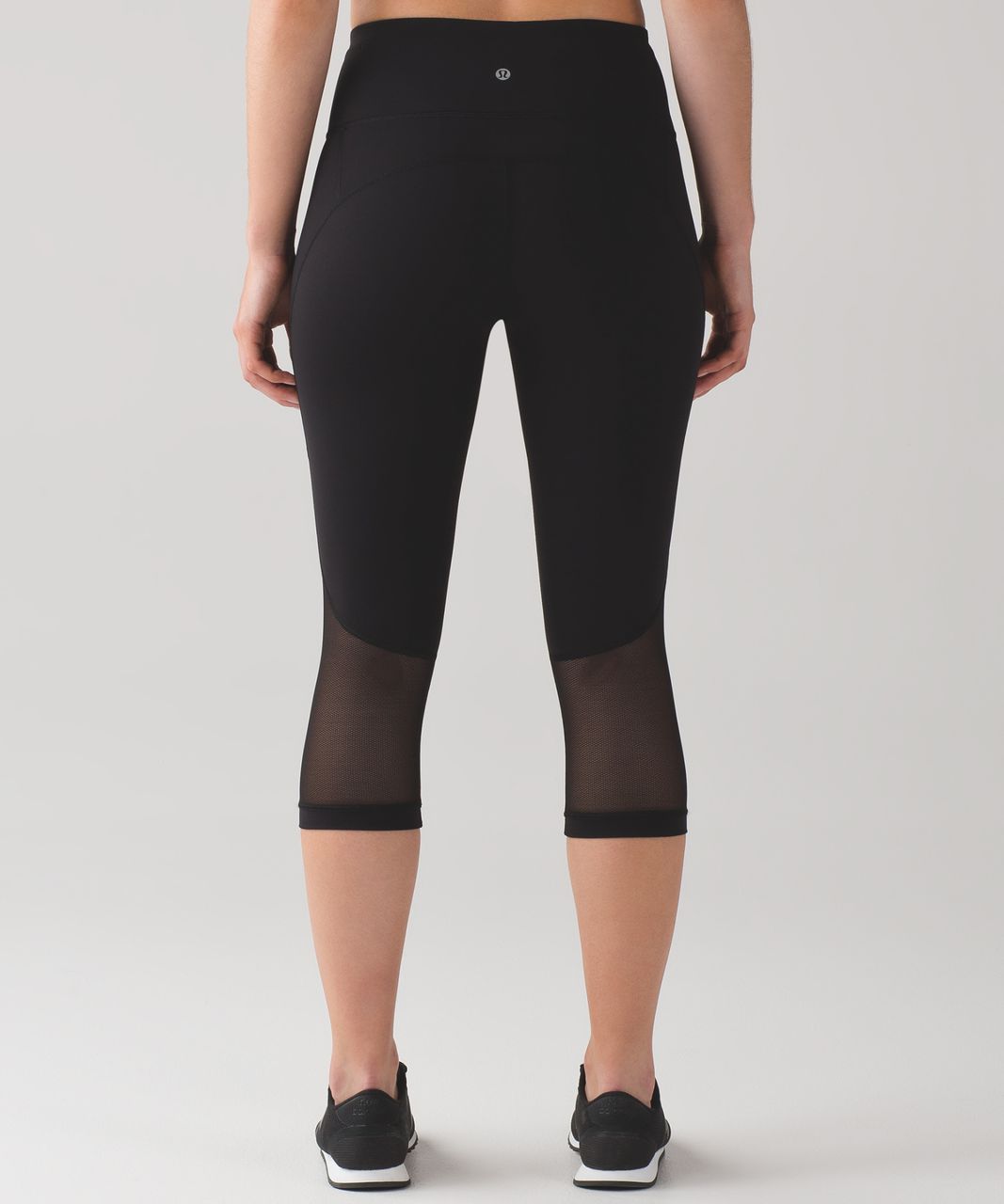 Lululemon Solid Black Luxtreme Mesh Crop Pocket Leggings