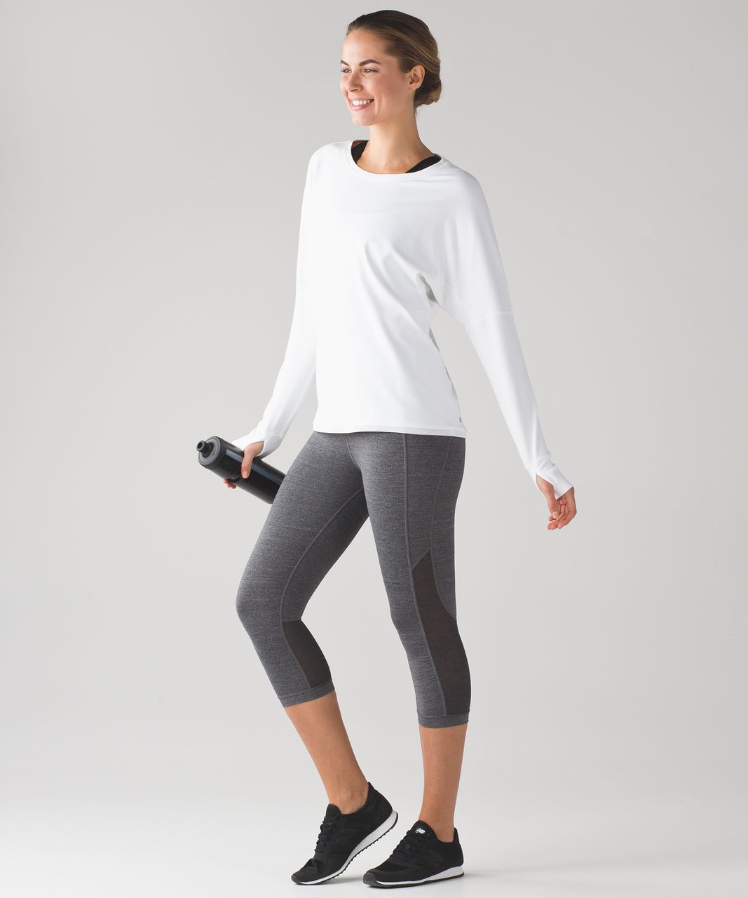 Lululemon Hit It 21' Crop - Heathered Black - lulu fanatics