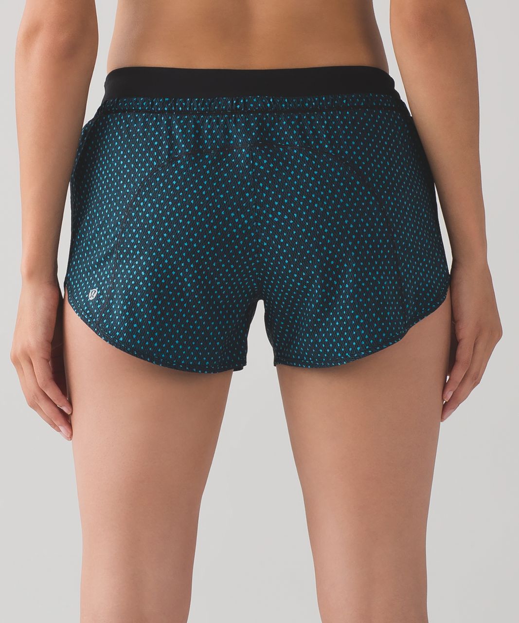 Lululemon Run It Out Short (3") - Mini Dedication Dot Indian Ocean Astro Blue / Black