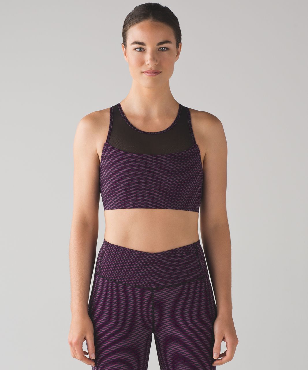 Lululemon Gear Up Bra - Score Jacquard Black Polar Pink / Black