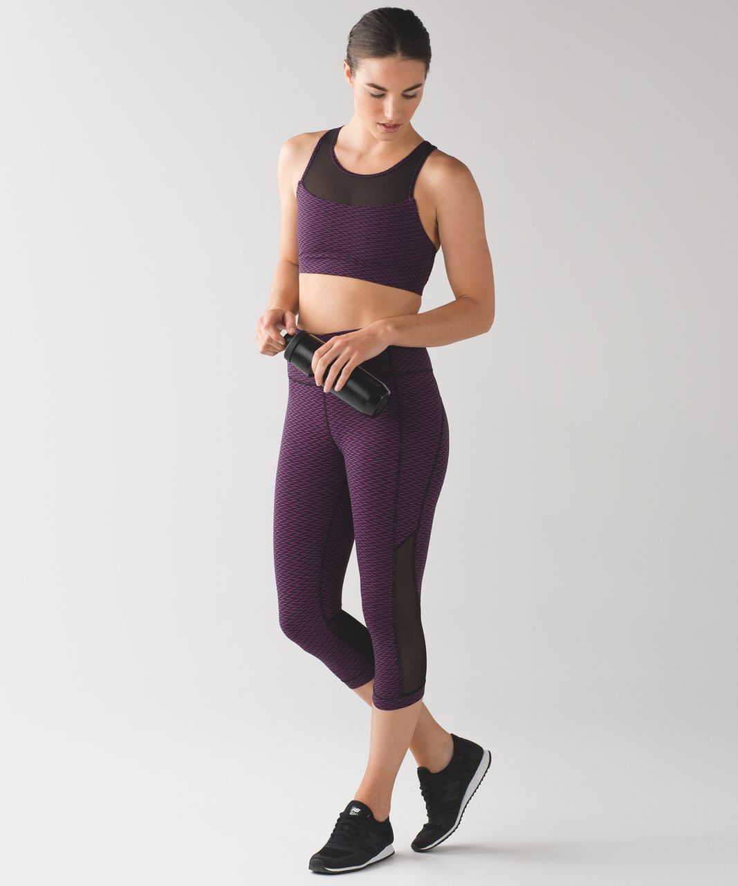 Lululemon Gear Up Bra - Score Jacquard Black Polar Pink / Black