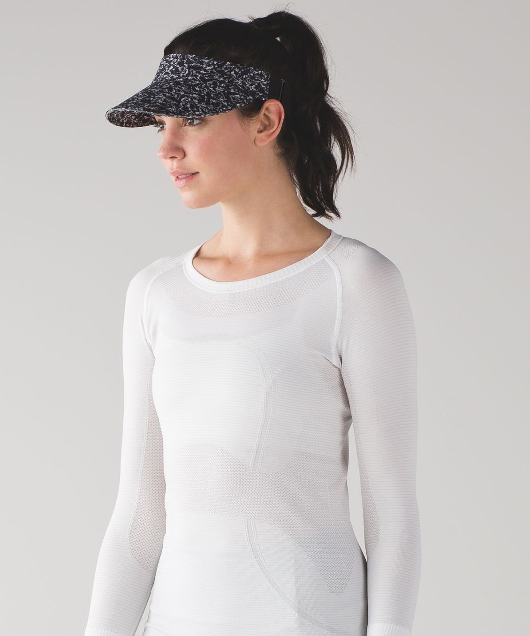 Lululemon Fast Paced Run Visor - Iced Wave White Black