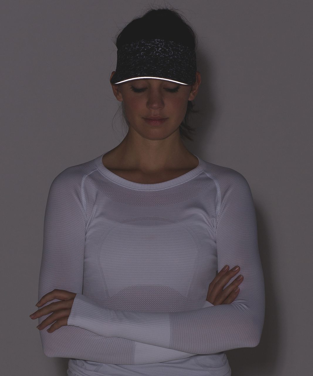 Lululemon Fast Paced Run Visor - Iced Wave White Black