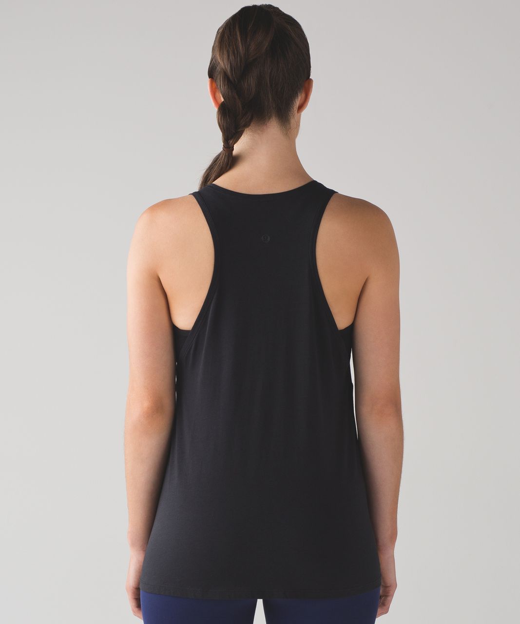 IVIVVA by LULULEMON Girls solid black relaxed loose racerback tank top,  size 12