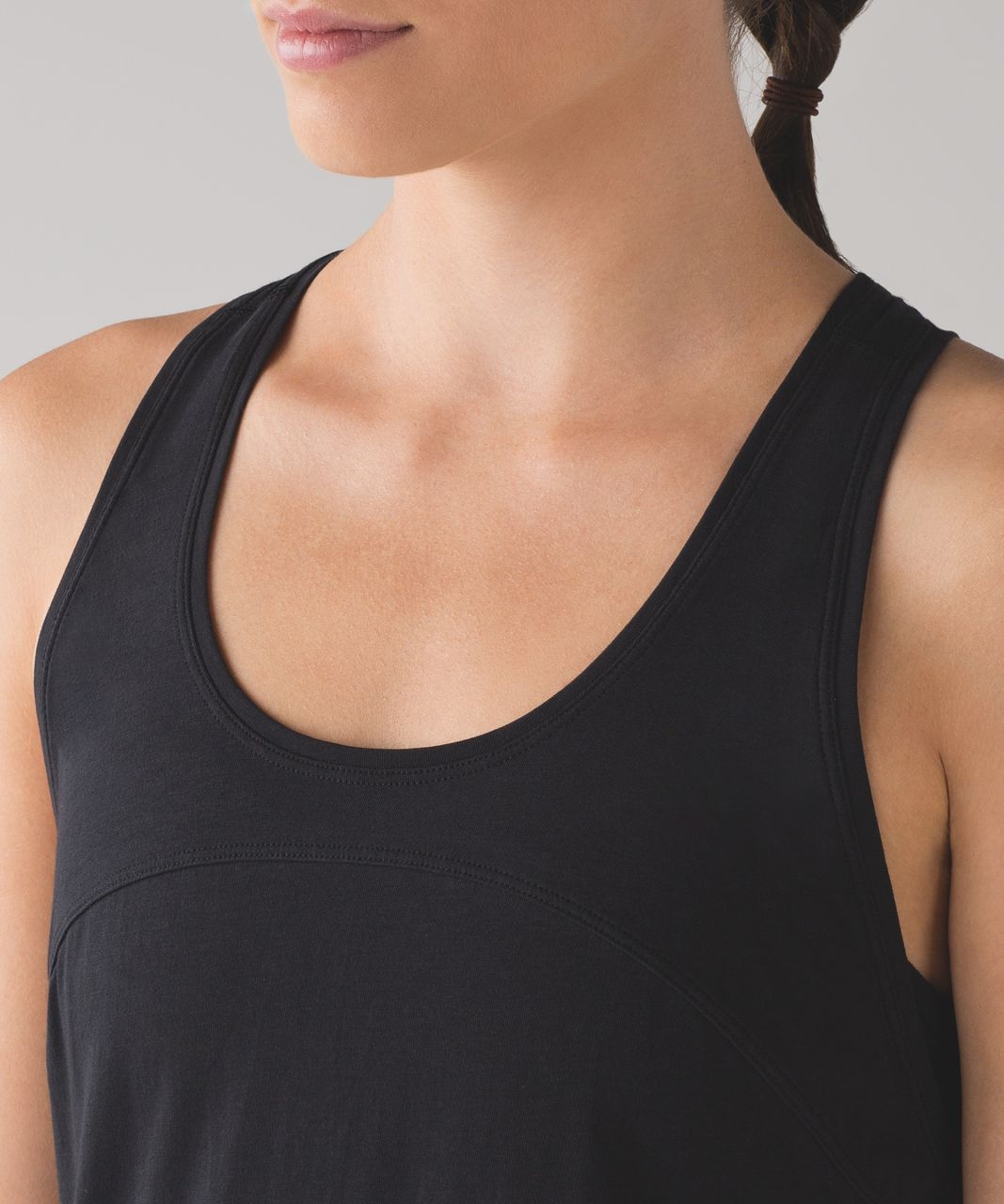 IVIVVA by LULULEMON Girls solid black relaxed loose racerback tank top,  size 12