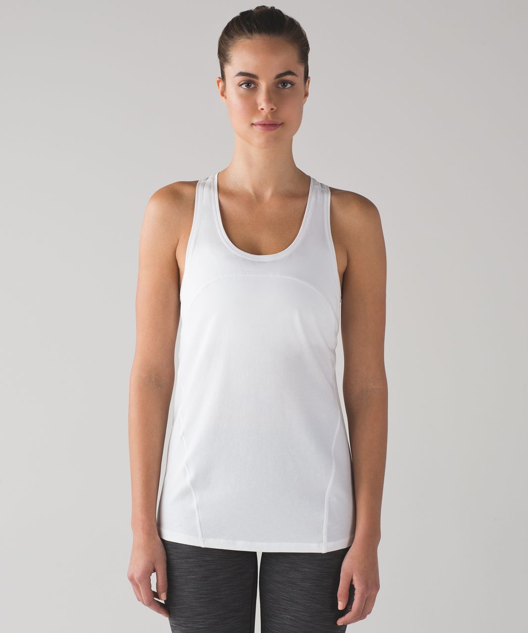 LULULEMON Love Tank Pleated Pima Cotton Blend Curved Hem Racerback