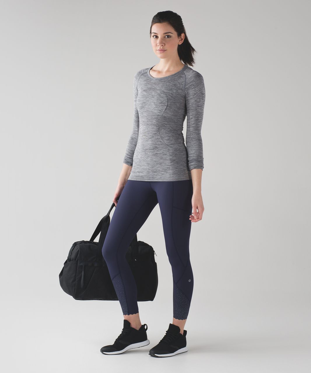 Lululemon Swiftly Tech Long Sleeve Crew - Slate / White - lulu fanatics