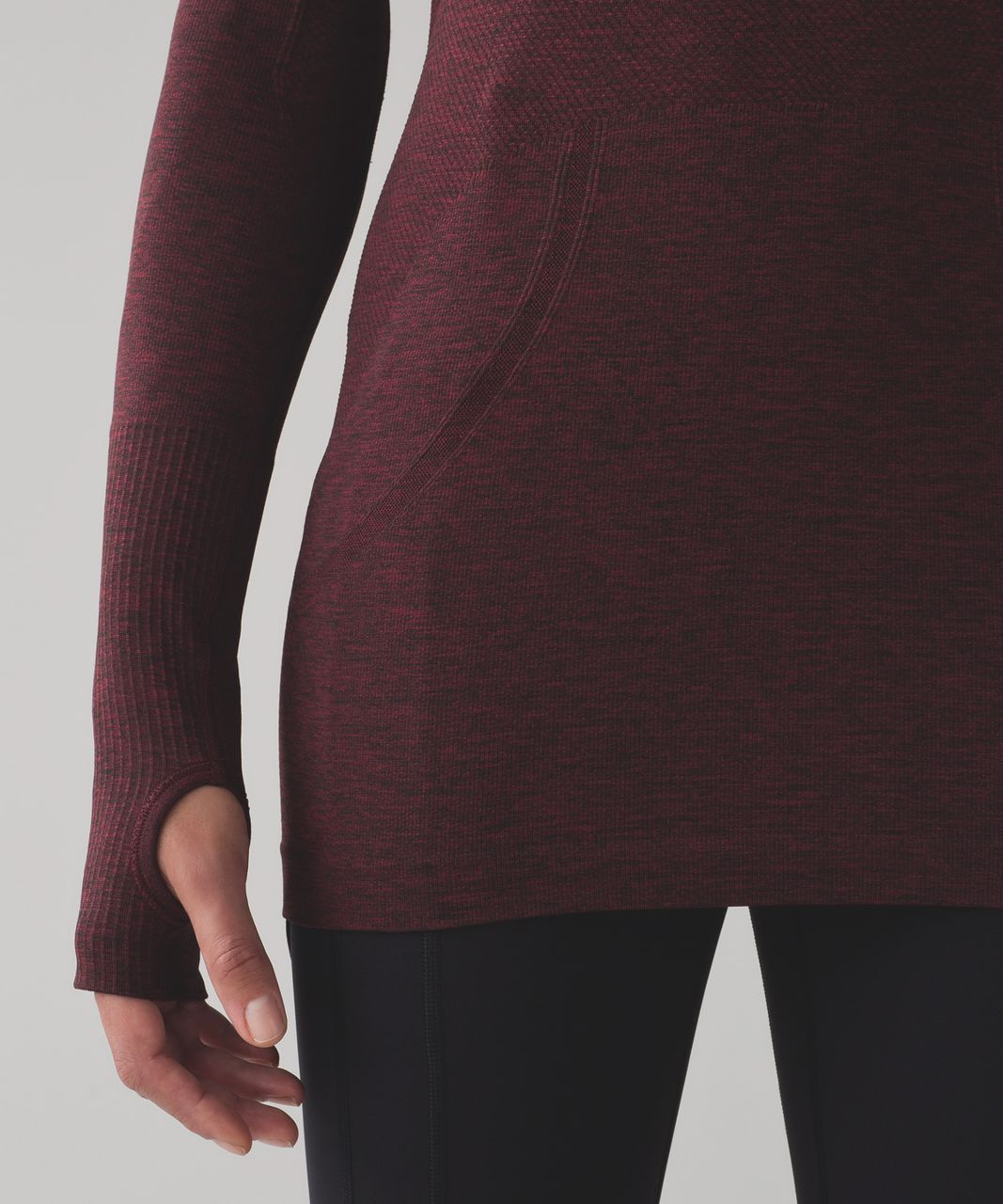 Lululemon Swiftly Tech Long Sleeve Crew - Deep Rouge / Black