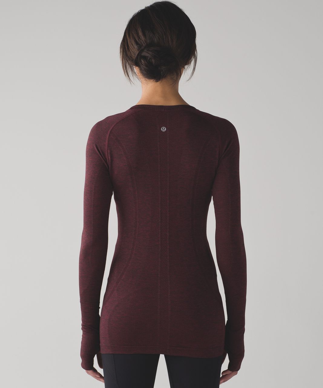 Lululemon Swiftly Tech Long Sleeve Crew - Deep Rouge / Black