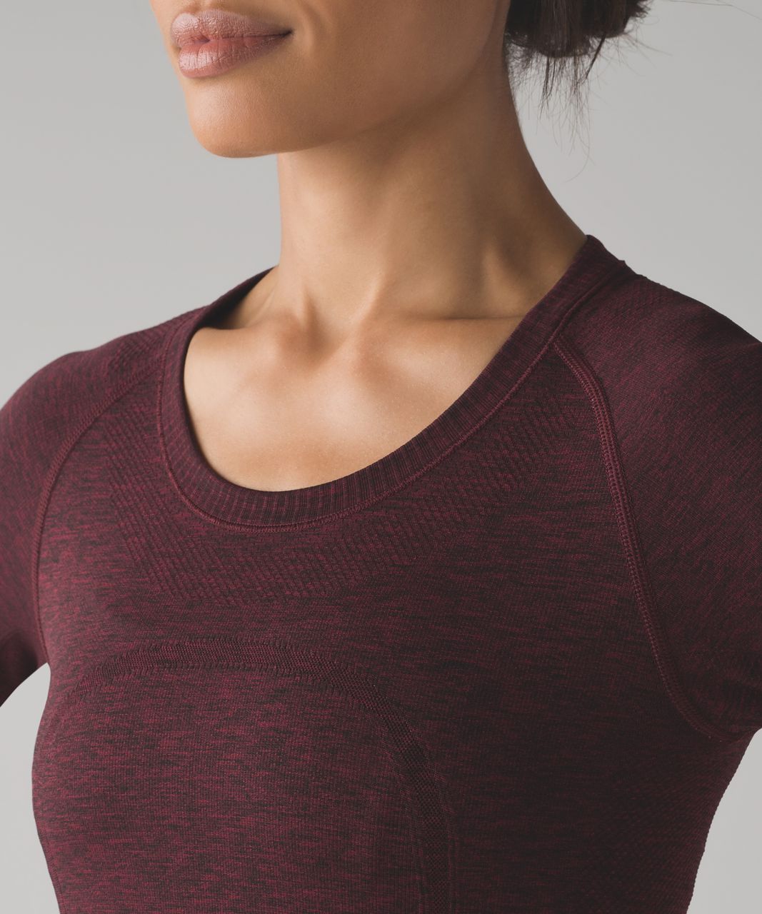 Lululemon Swiftly Tech Long Sleeve Crew - Deep Rouge / Black