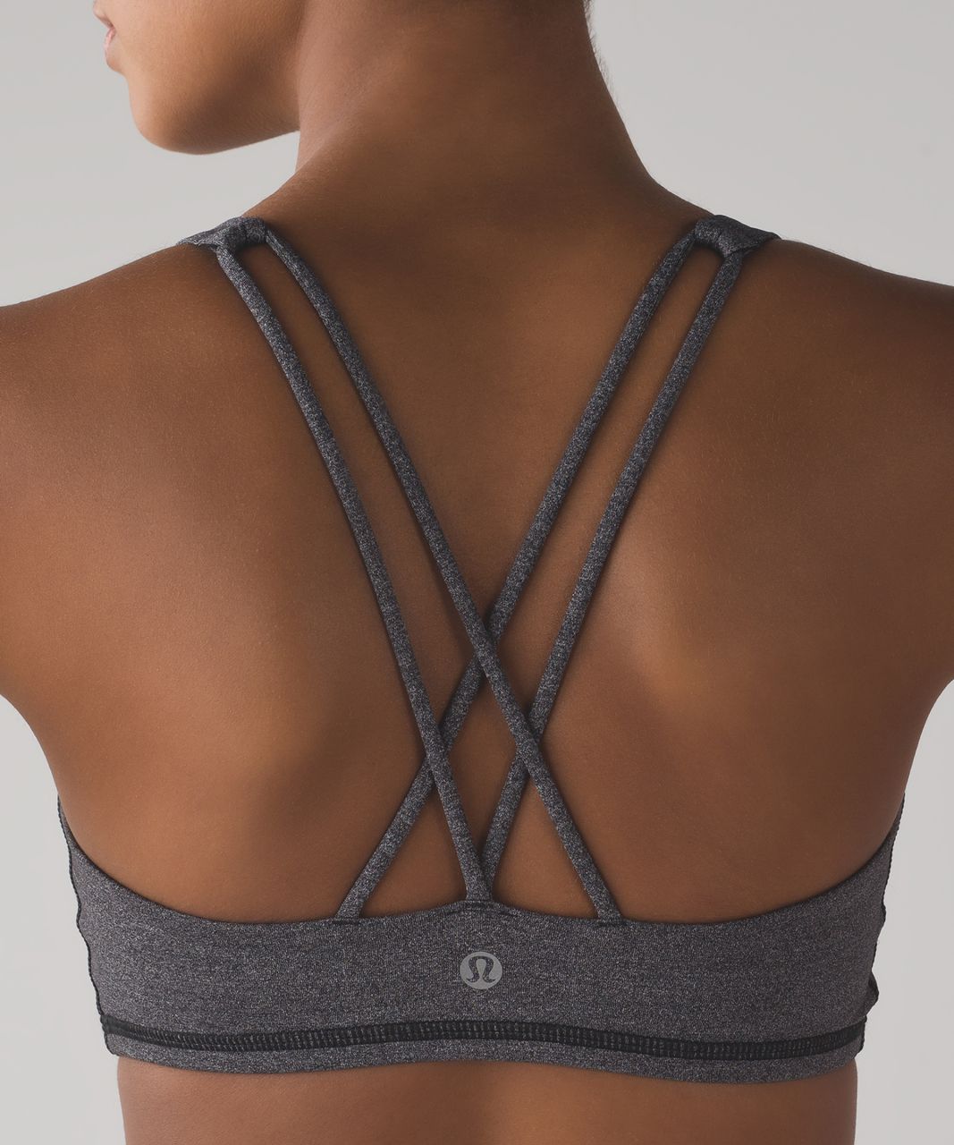 Lululemon Free To Be Bra *High Neck Heathered Black / Lemon Ice