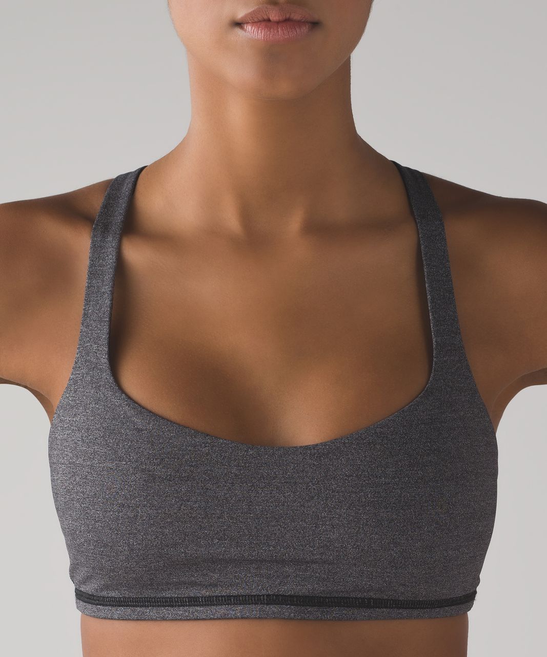 Lululemon Free To Be Bra *High Neck Heathered Black / Lemon Ice