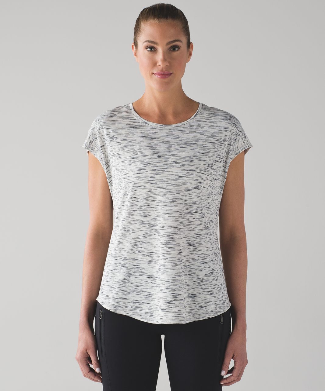 Lululemon Lost In Pace Short Sleeve - Tiger Space Dye Black White