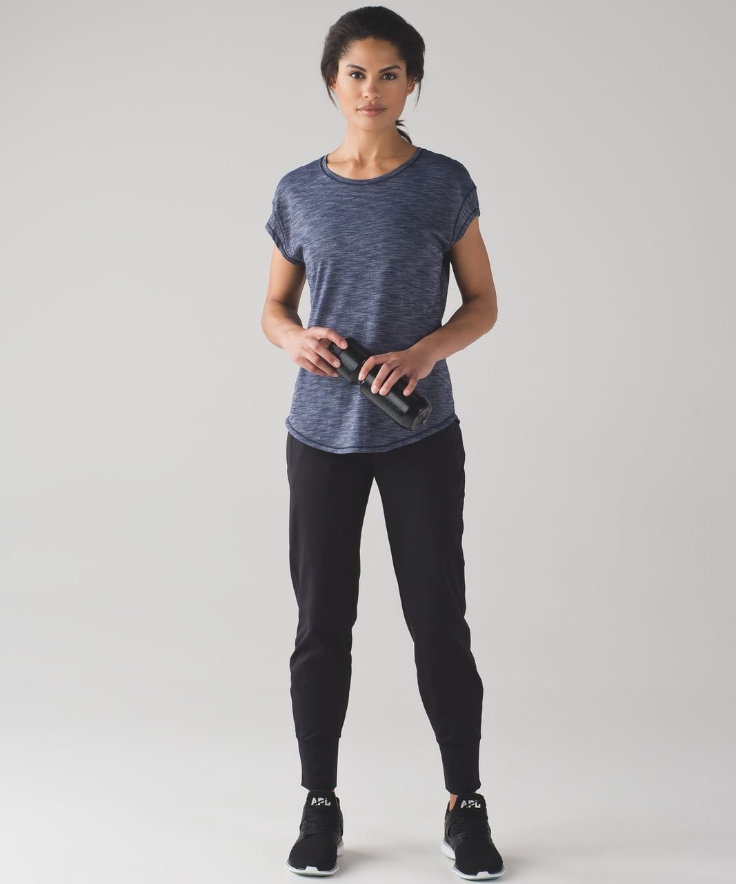 Lululemon Lost In Pace Short Sleeve - Heathered Deep Navy