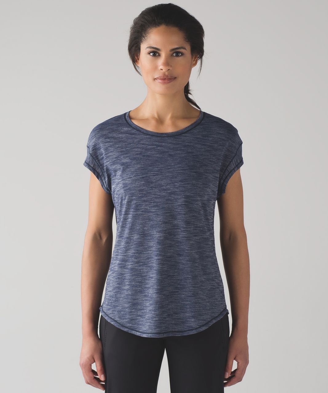 Lululemon Lost In Pace Short Sleeve - Heathered Deep Navy