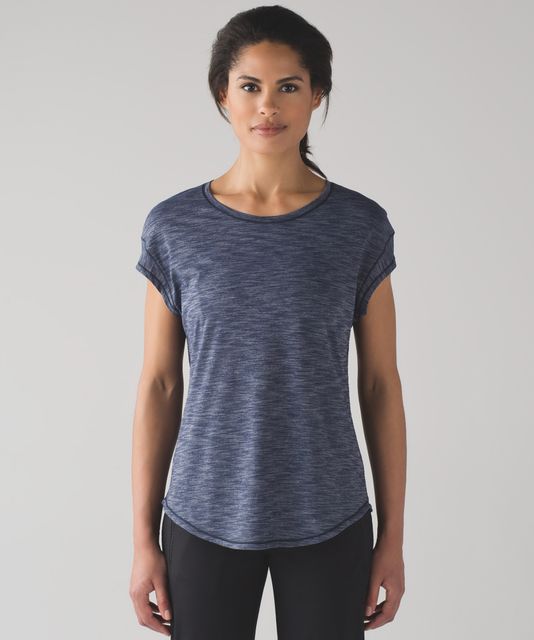 Lululemon Lost In Pace Short Sleeve - Tiger Space Dye Black White ...