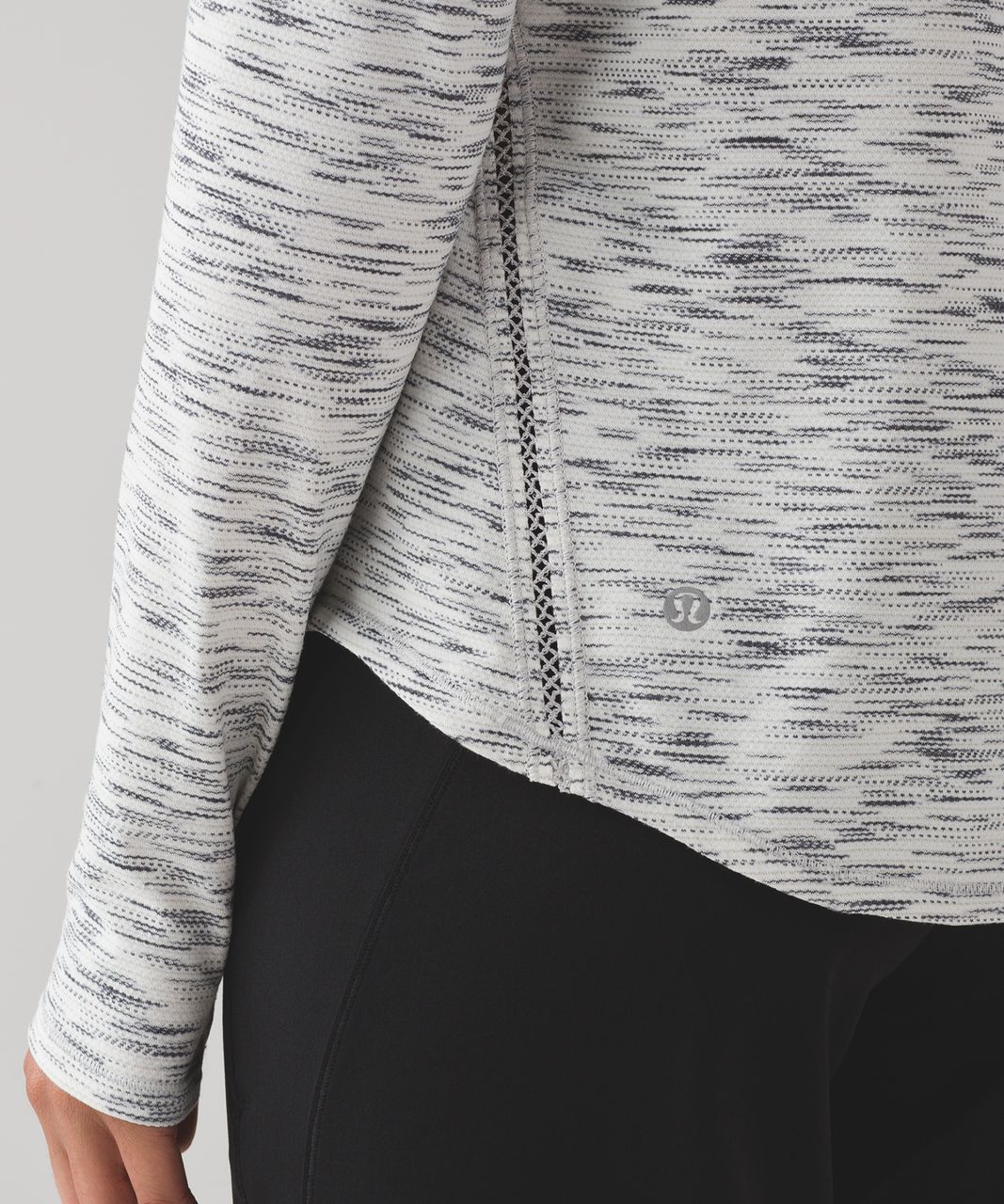 Lululemon Lost In Pace Long Sleeve - Tiger Space Dye Black White