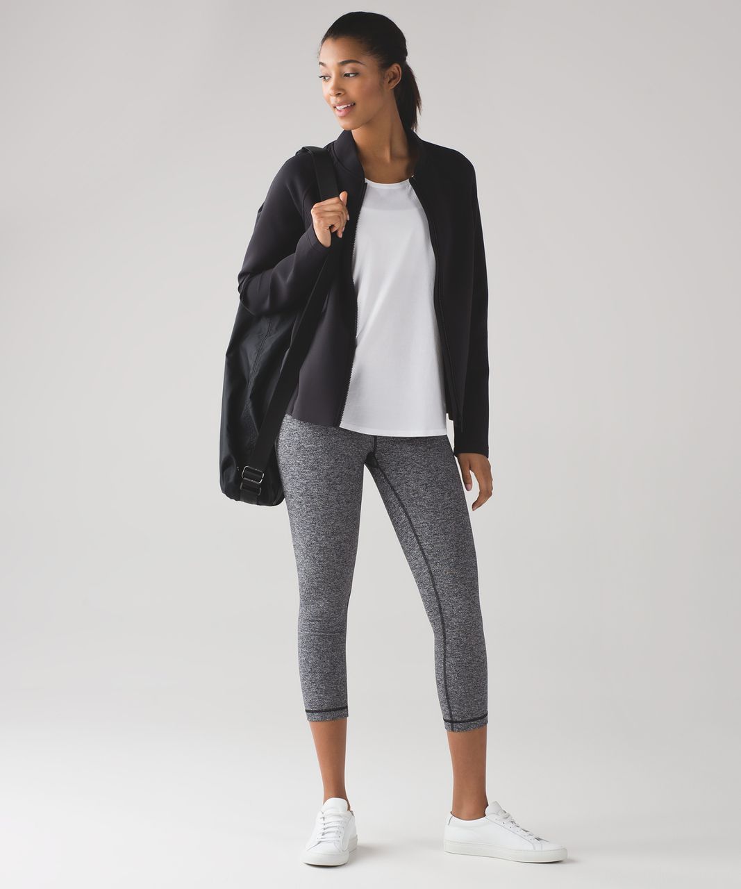 Lululemon Wunder Under Crop III (21") - Heathered Black