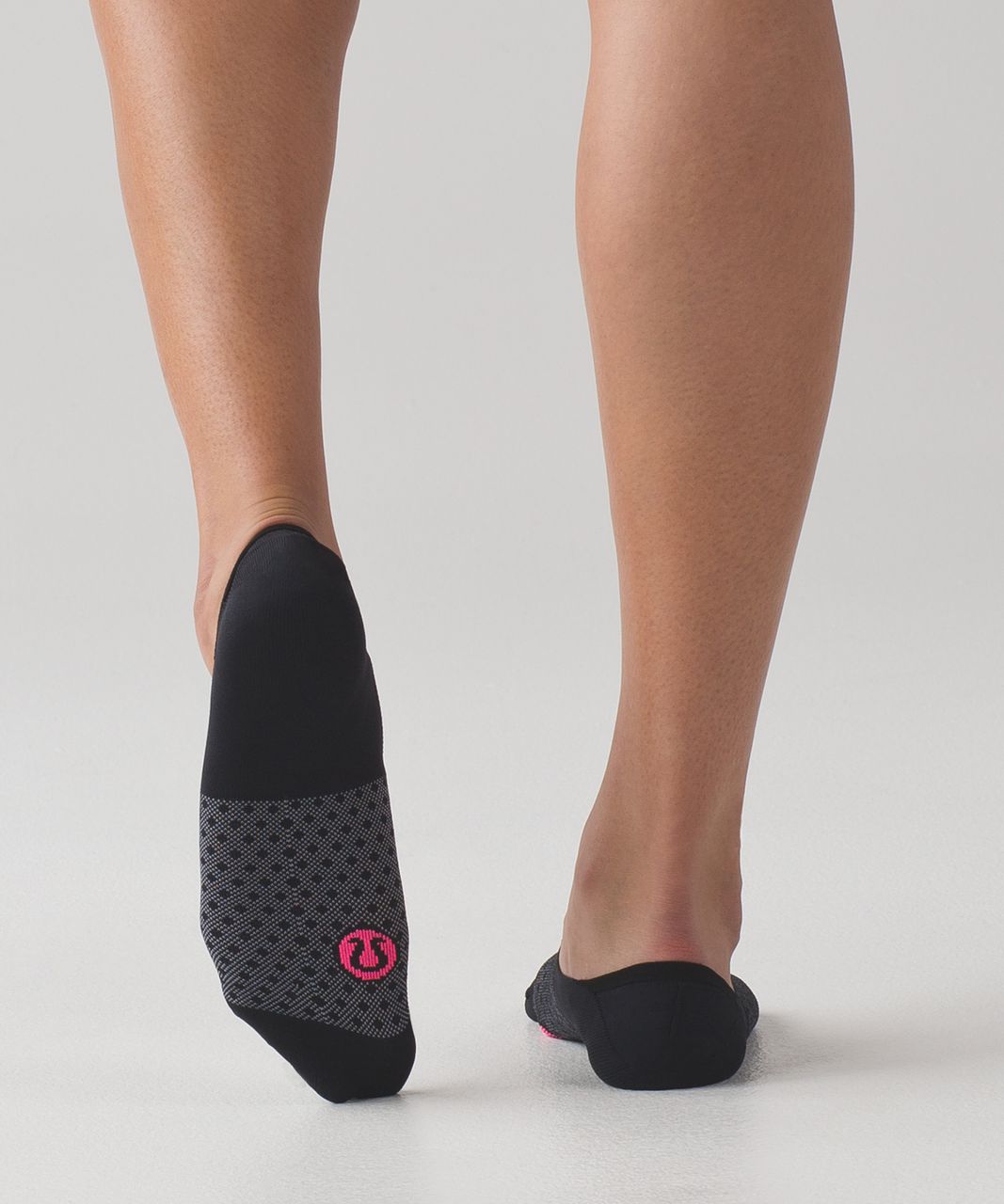 Lululemon Secret Sock - Black / White / Neon Pink