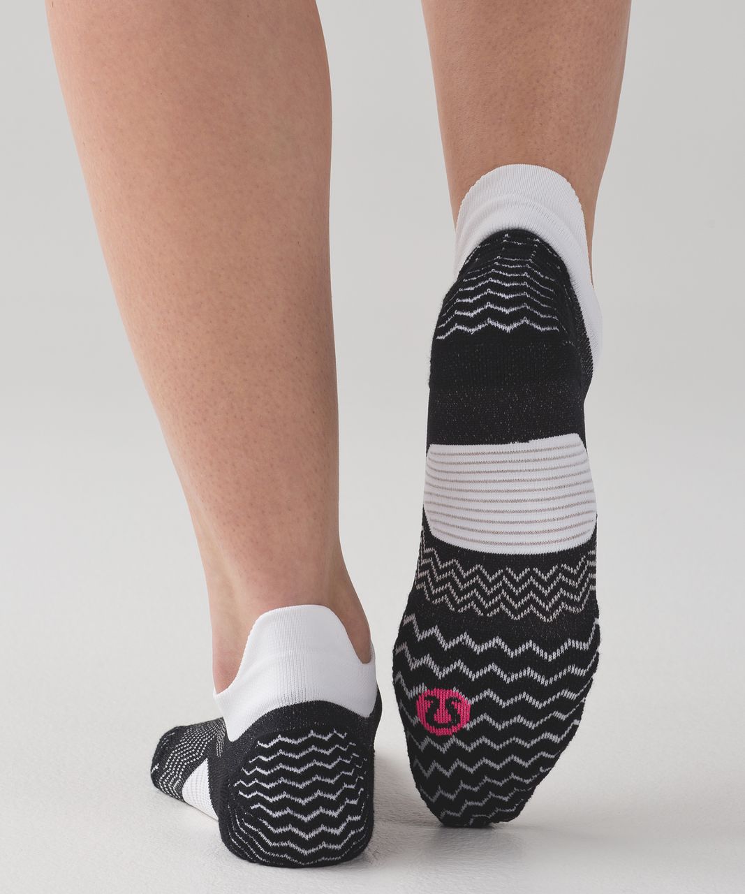 Lululemon Speed Sock *Silver - Black / White / Neon Pink