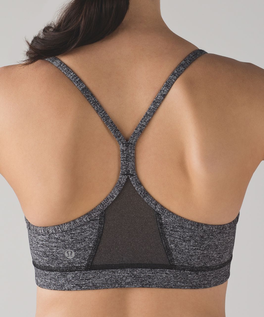 Lululemon Flow Y Bra IV - Heathered Black / Black - lulu fanatics