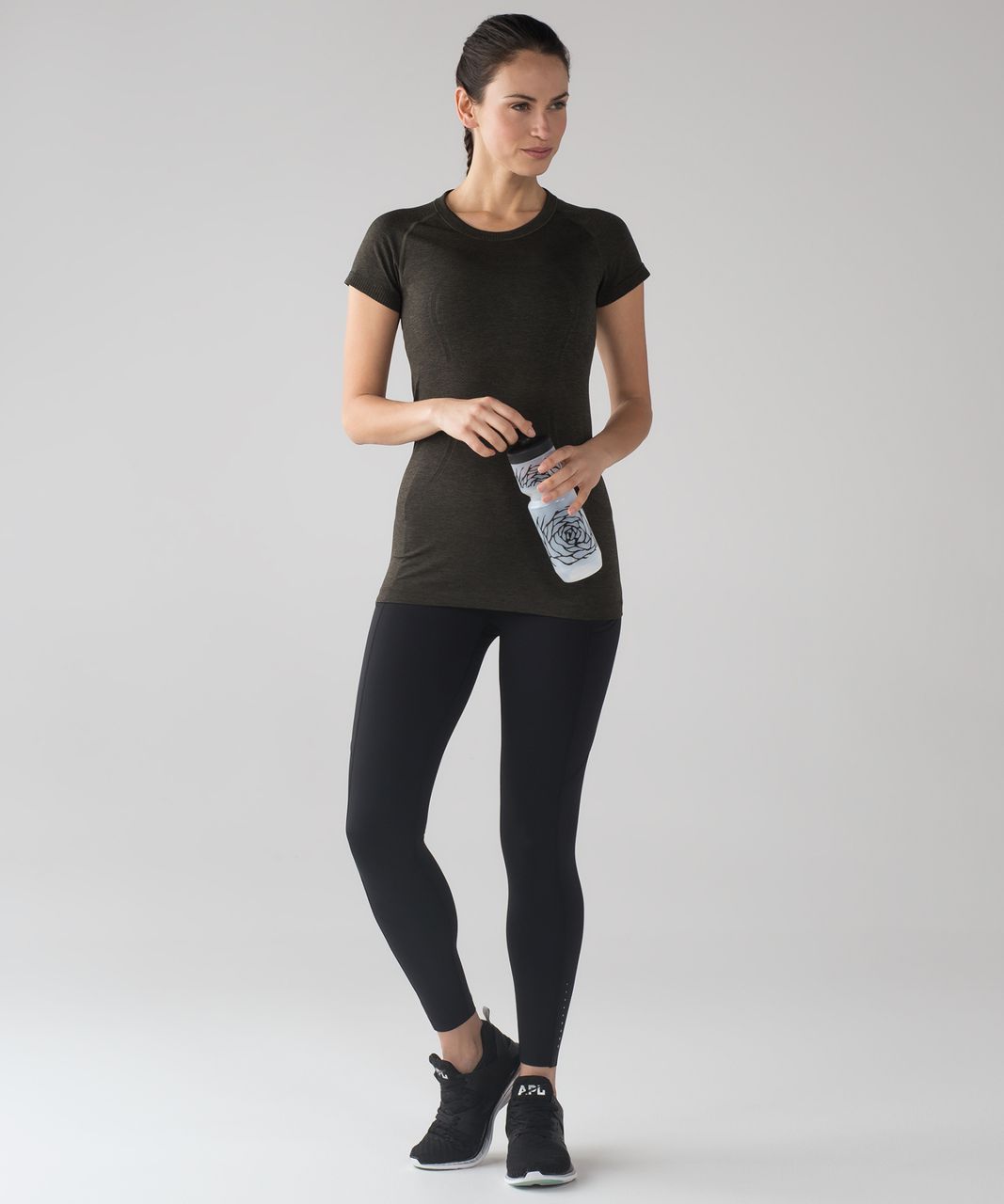 Lululemon Swiftly Tech Short Sleeve Crew - Dark Olive / Black