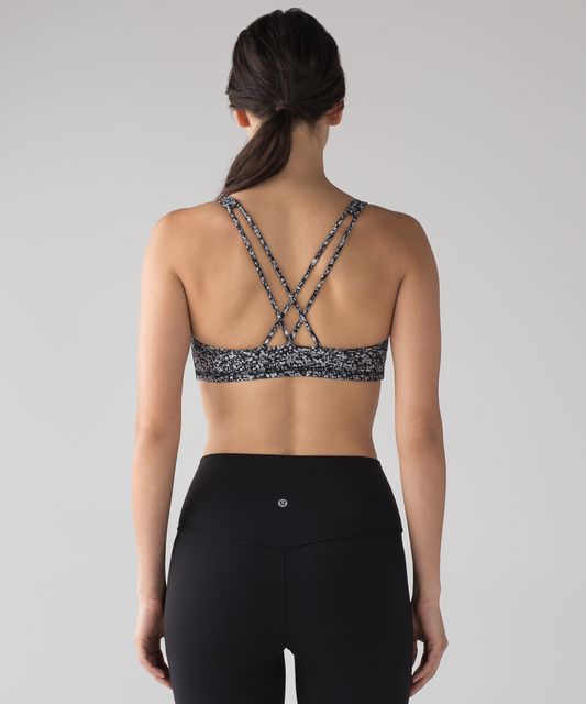 Lululemon Free To Be Bra - Ditsy Daisy White Black - lulu fanatics