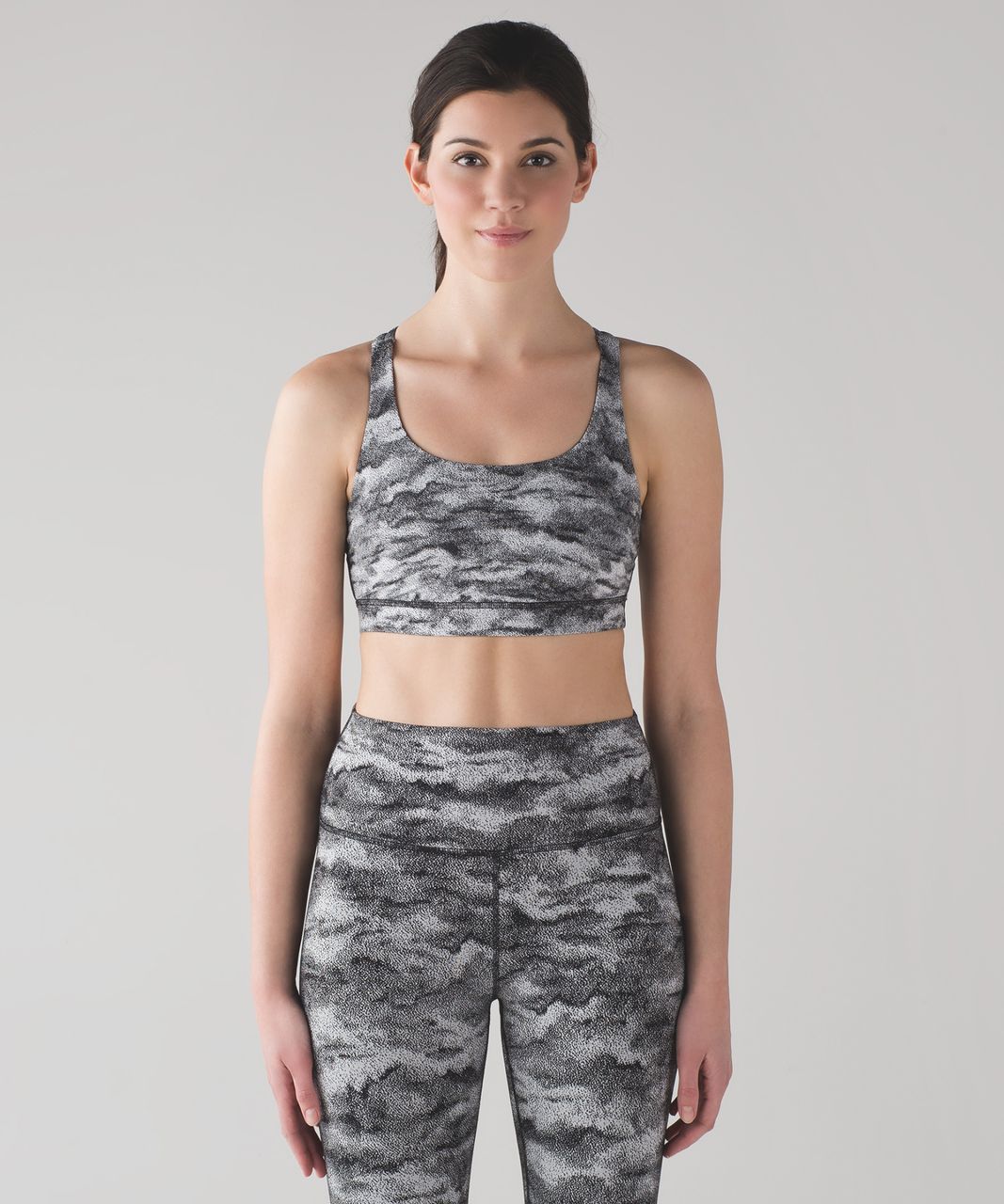 Lululemon Energy Bra - Power Luxtreme Hazy Days Black White