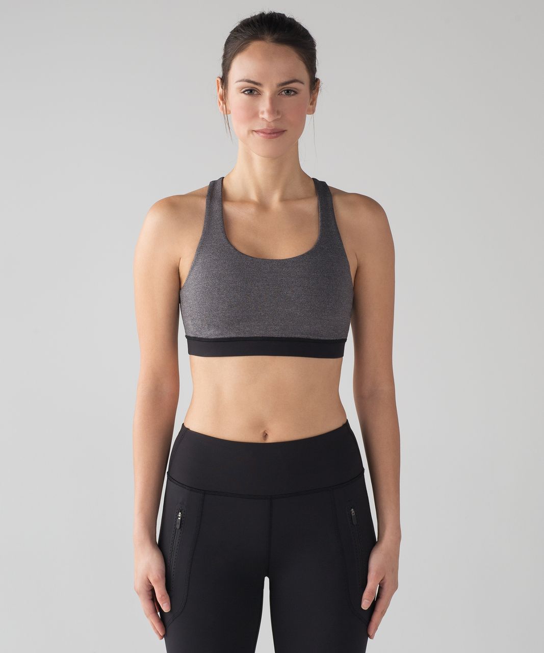 Lululemon Invigorate Bra - Heathered Black / Black