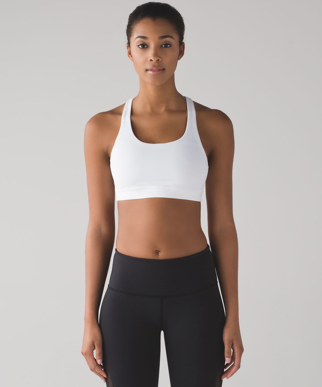 White Racer-back sports bra