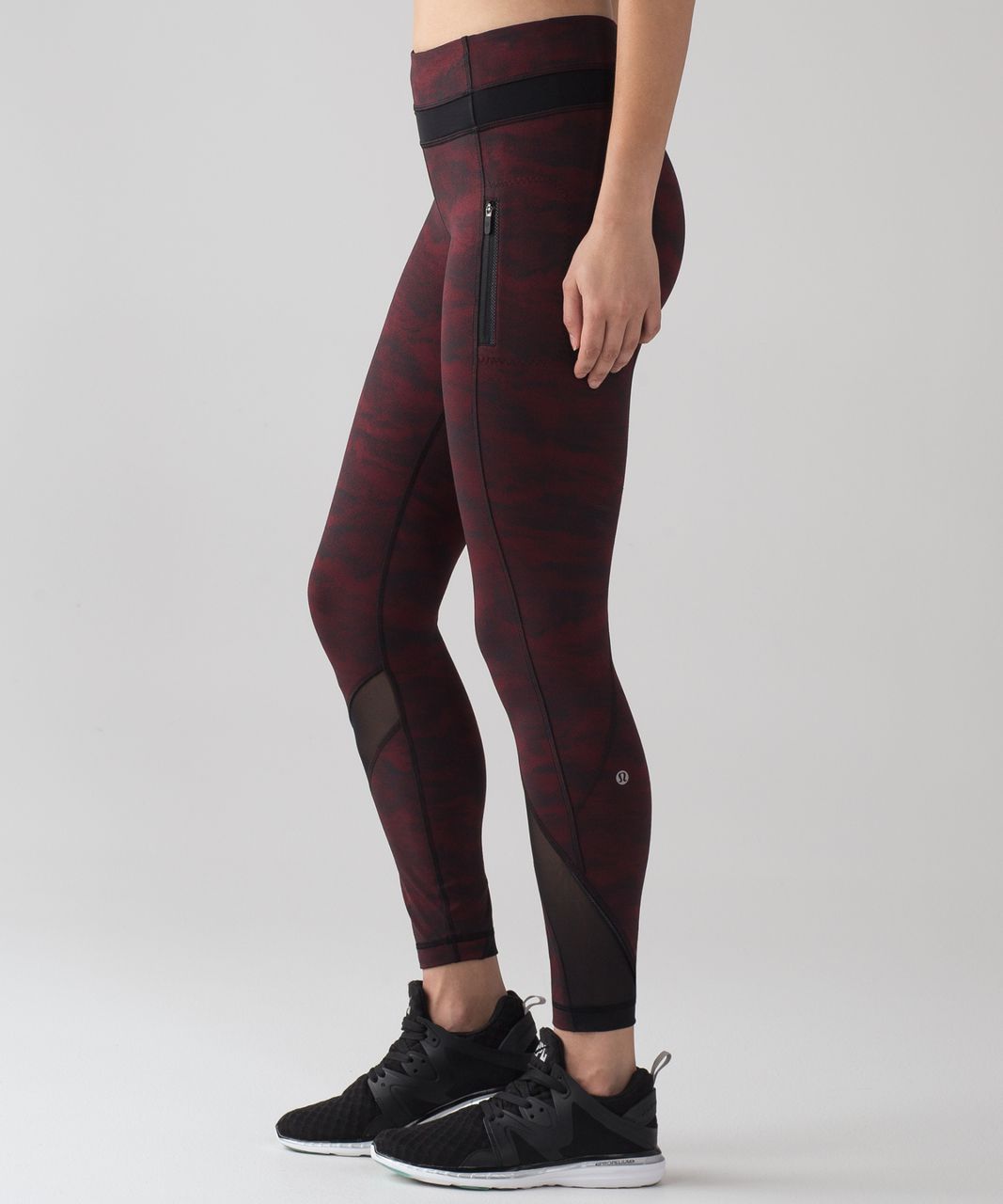 Lululemon Inspire Tight II - Power Luxtreme Hazy Days Black Deep Rouge / Black