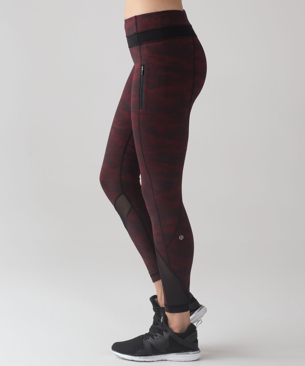 Lululemon Inspire Tight II - Power Luxtreme Hazy Days Black Deep Rouge / Black