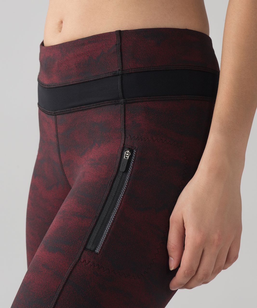 Lululemon Inspire Tight II - Power Luxtreme Hazy Days Black Deep Rouge / Black