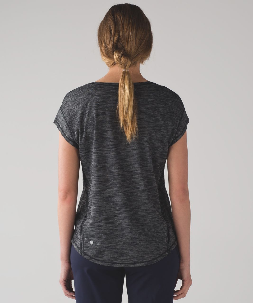 Lululemon Lost In Pace Short Sleeve - Heathered Black