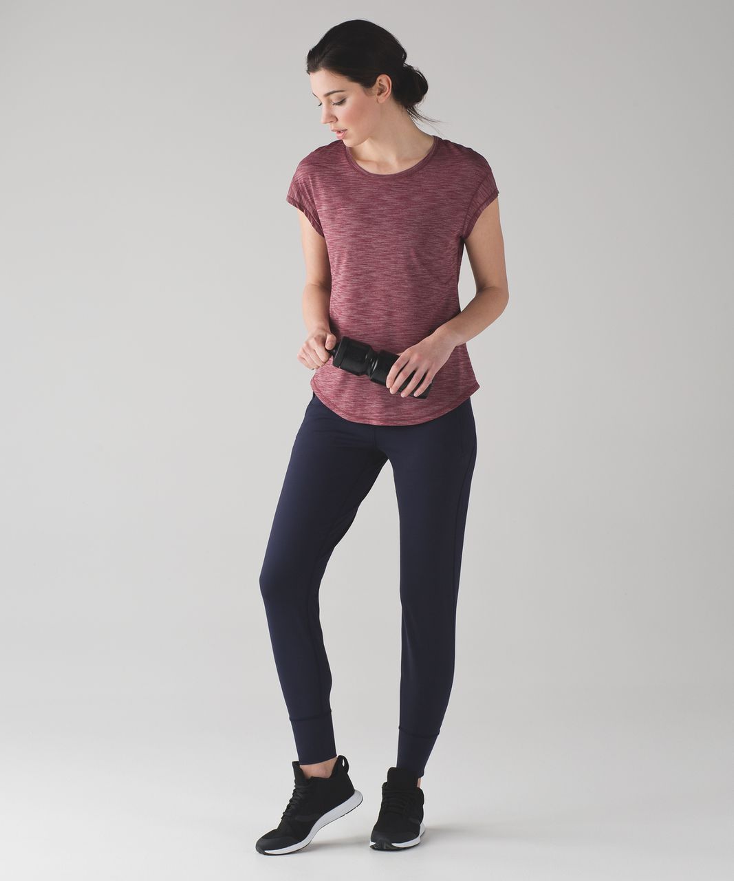 Lululemon Lost In Pace Short Sleeve - Heathered Deep Rouge