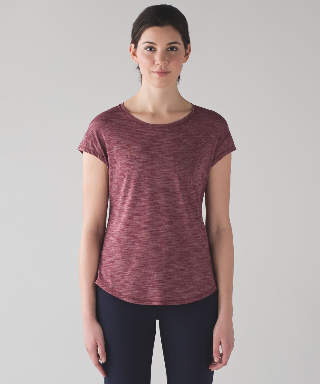 Lululemon Lost In Pace Short Sleeve - Heathered Deep Rouge